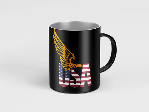 USA Gold Eagle Black mug 11oz