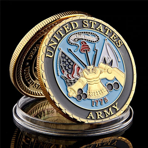 US Army Corps Color Gold Plated Medal Commemorative Coin