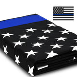 Thin Blue Line USA Flag - Honoring Law Enforcement Officers - 2 Pack Deal