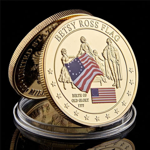 1777 Betsy Ross Old Glory United States History Collection Commemorative Continental Meeting Coin