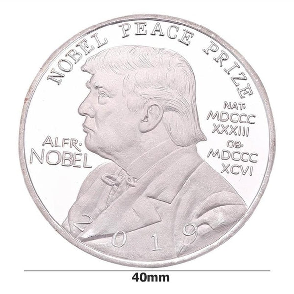 Trump Nobel Piece Silver Plated Commemorative Coin