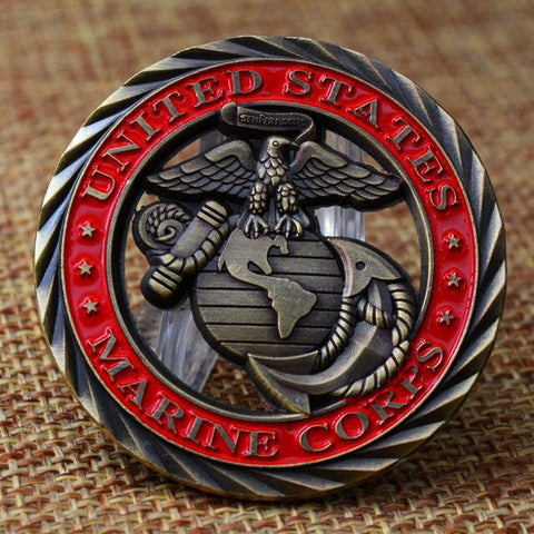 United States Marine Corps  Honor &Courage & Commitment Challenges Commemorative Coin Baking Varnish Metal Relief Crafts