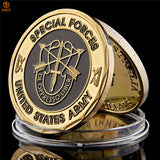 US Army Green Beret De Oppresso Liber Liberate From Oppression USA Special Forces Gold Plated Challenge Coin Collection
