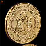 US Marine Corps Department Of The Navy Gold Plated Military Metal Coin