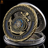 US Navy Emblem Core Value Hollow Military Challenge Medal Commitment Coin