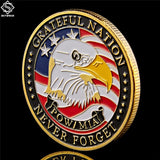 Never Forget American Eagle - Navy USAF USMC Army Coast Guard Freedom Gold Plate Coin