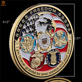 USA Navy USAF USMC Army Coast Guard American Free Eagle Totem Gold Military Medal Challenge Coin Collection